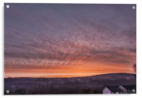 Rhymney Valley Sunrise Acrylic by Steve Purnell