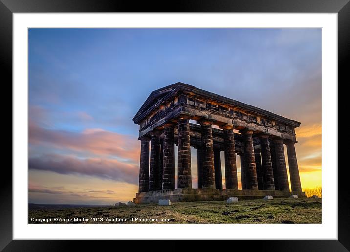 Penshaw Monument Sunset 3 Framed Mounted Print by Angie Morton