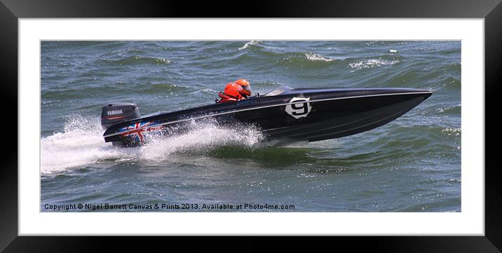 Winning Powerboat Framed Mounted Print by Nigel Barrett Canvas
