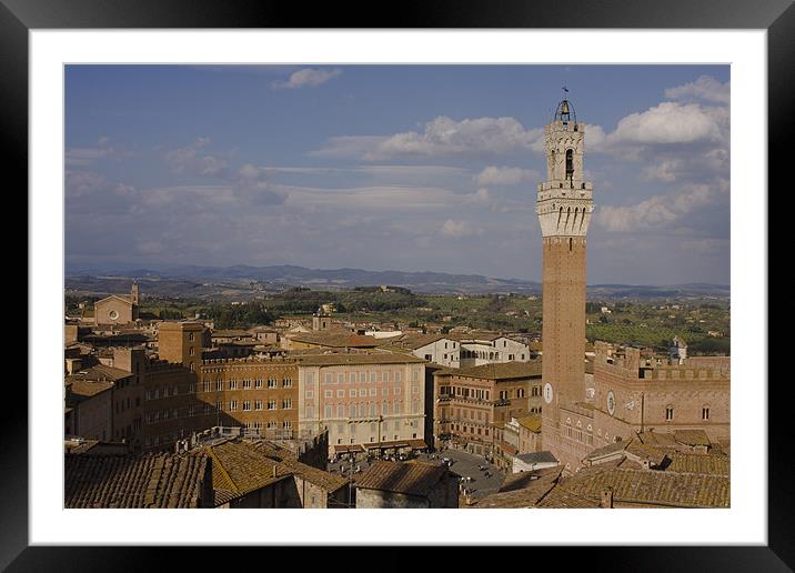 Aerial view of Siena Framed Mounted Print by Thomas Schaeffer
