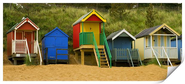 Beach Huts at Wells Next to Sea 1 Print by Bill Simpson