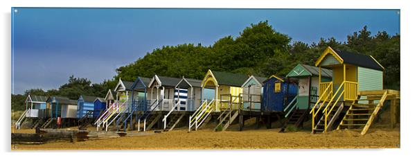 Beach Huts Wells Next to Sea 2 Acrylic by Bill Simpson