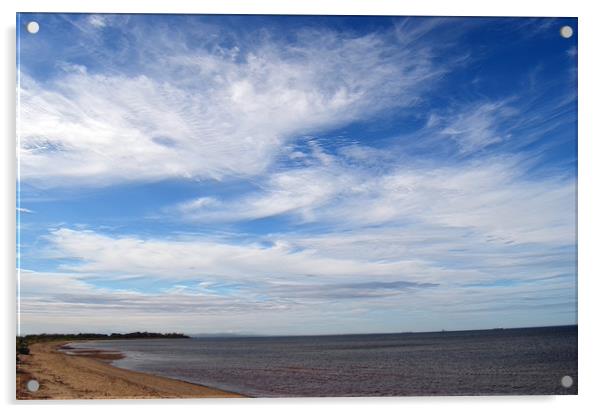 Beach, Water, Sky Acrylic by Hugh Fathers