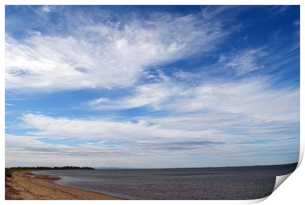 Beach, Water, Sky Print by Hugh Fathers