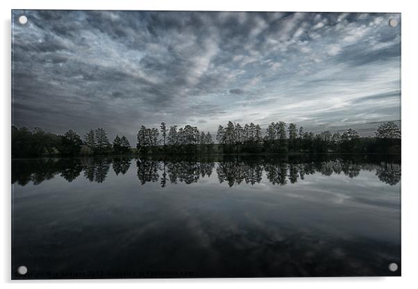 lake reflection Acrylic by Jo Beerens