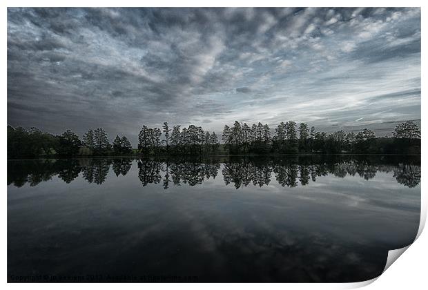 lake reflection Print by Jo Beerens