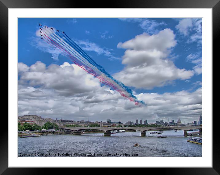 Red Arrows Over London Framed Mounted Print by Colin Williams Photography