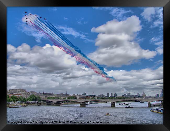 Red Arrows Over London Framed Print by Colin Williams Photography