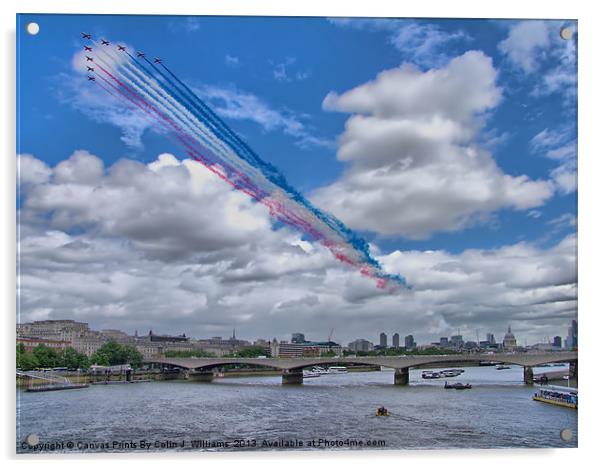 Red Arrows Over London Acrylic by Colin Williams Photography