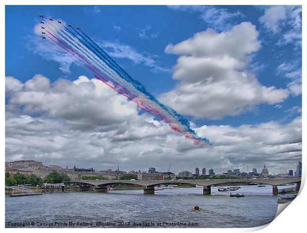 Red Arrows Over London Print by Colin Williams Photography