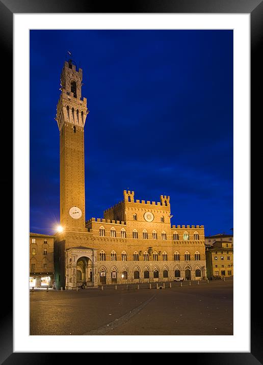 City Hall Siena  Framed Mounted Print by Thomas Schaeffer