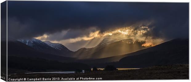 Loch Ossian sunrise Canvas Print by Campbell Barrie