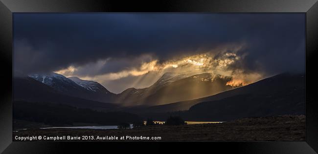 Loch Ossian sunrise Framed Print by Campbell Barrie