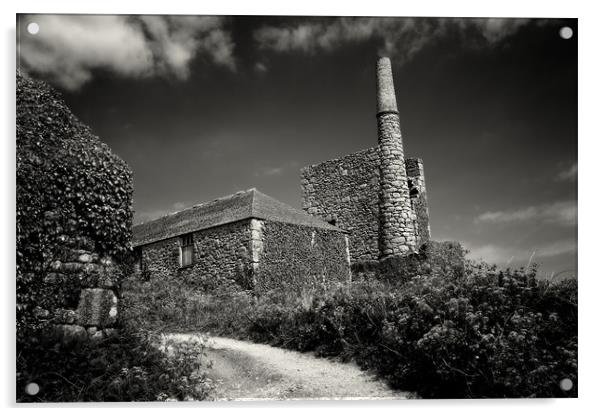 Cornish Tin Mine. Acrylic by David Hare