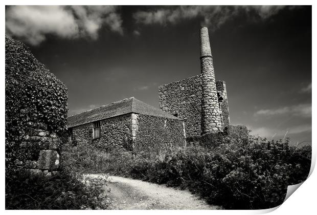 Cornish Tin Mine. Print by David Hare