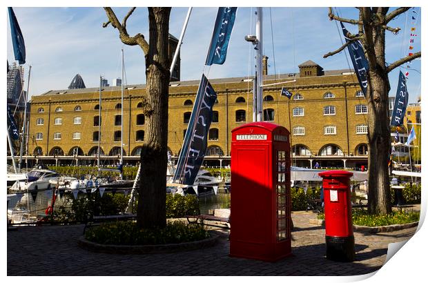 Post Box Phone box Print by David Pyatt