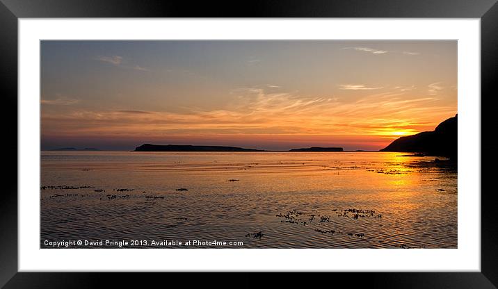 Sunset at Loch Bay Framed Mounted Print by David Pringle