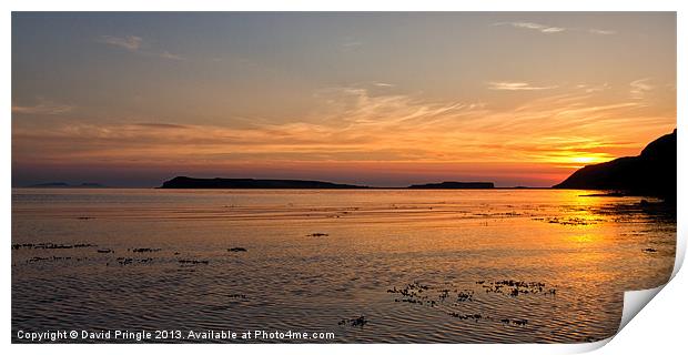 Sunset at Loch Bay Print by David Pringle
