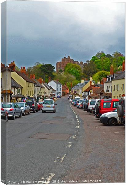 Dunster Castle and Village Canvas Print by William Kempster