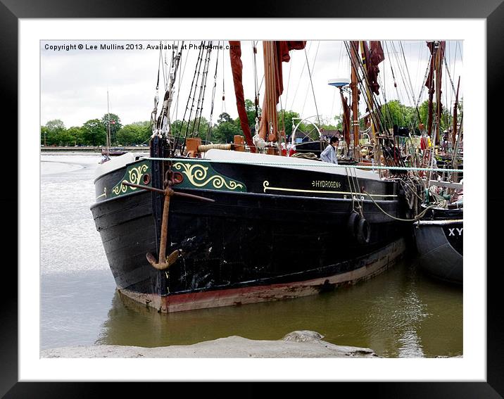 Thames sailing barge Hydrogen Framed Mounted Print by Lee Mullins