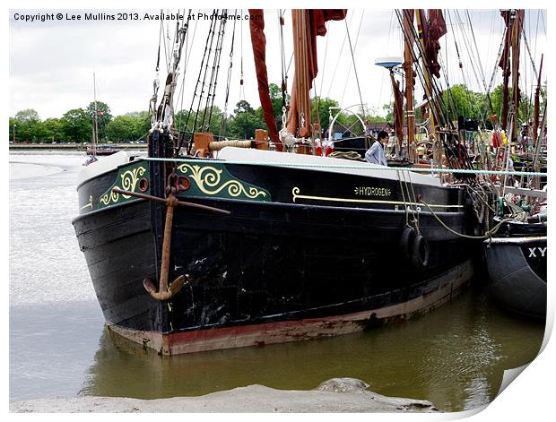 Thames sailing barge Hydrogen Print by Lee Mullins