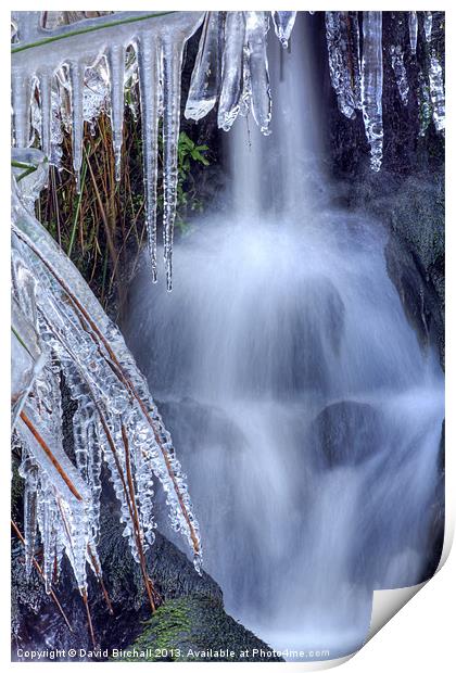 Waterfall and Ice Print by David Birchall