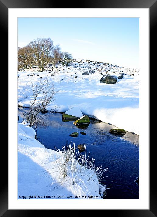 Winter Blue Ice Framed Mounted Print by David Birchall