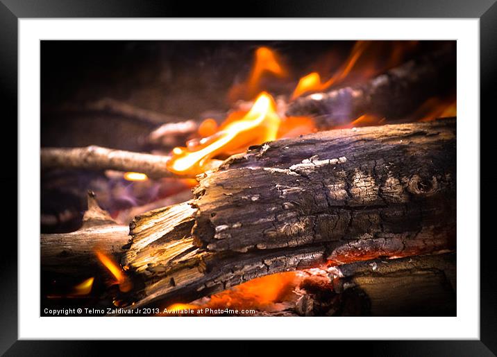 Firewood Framed Mounted Print by Telmo Zaldivar Jr