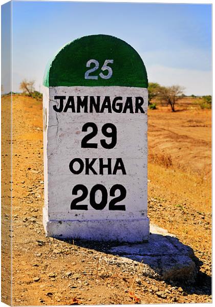 29 Kilometers to Jamnagar Canvas Print by Arfabita  