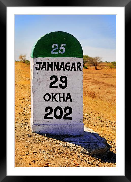 29 Kilometers to Jamnagar Framed Mounted Print by Arfabita  