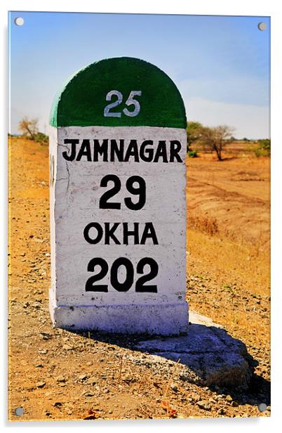 29 Kilometers to Jamnagar Acrylic by Arfabita  