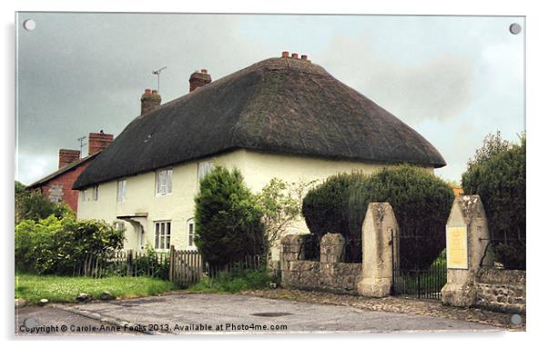 Thatched Cottage Avebury Acrylic by Carole-Anne Fooks