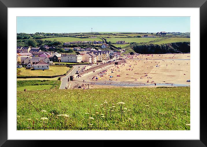 Broadhaven Village Pembrokeshire Wales Framed Mounted Print by Carole-Anne Fooks