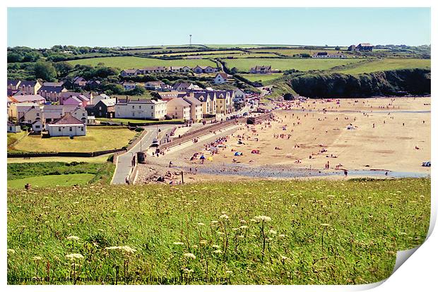 Broadhaven Village Pembrokeshire Wales Print by Carole-Anne Fooks