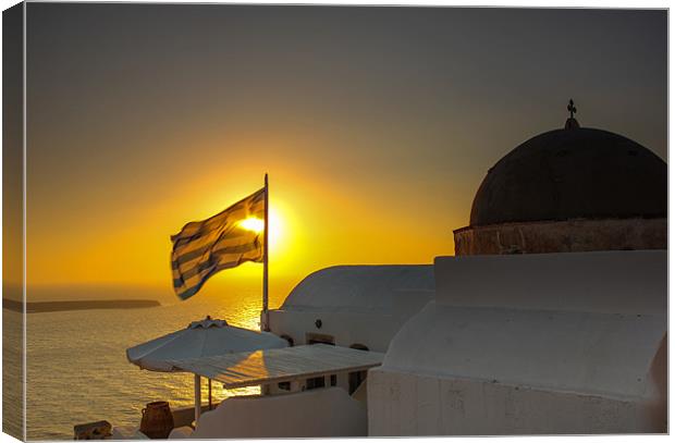 Grecian Sunset Canvas Print by Jed Pearson