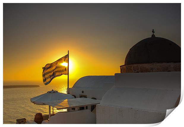 Grecian Sunset Print by Jed Pearson