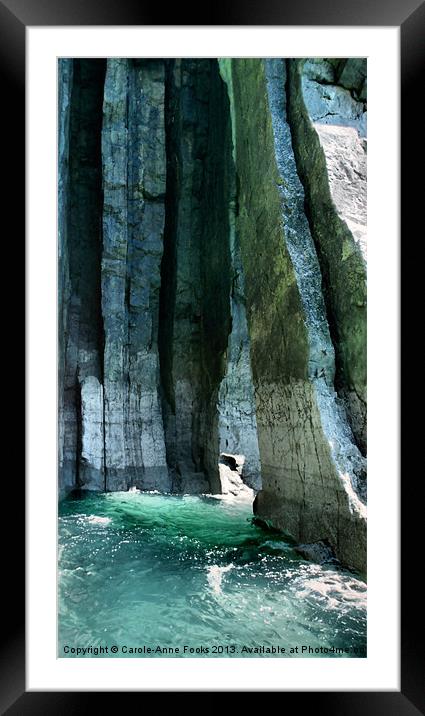 Caldey Island Cliffs Framed Mounted Print by Carole-Anne Fooks