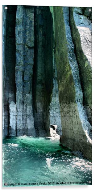 Caldey Island Cliffs Acrylic by Carole-Anne Fooks