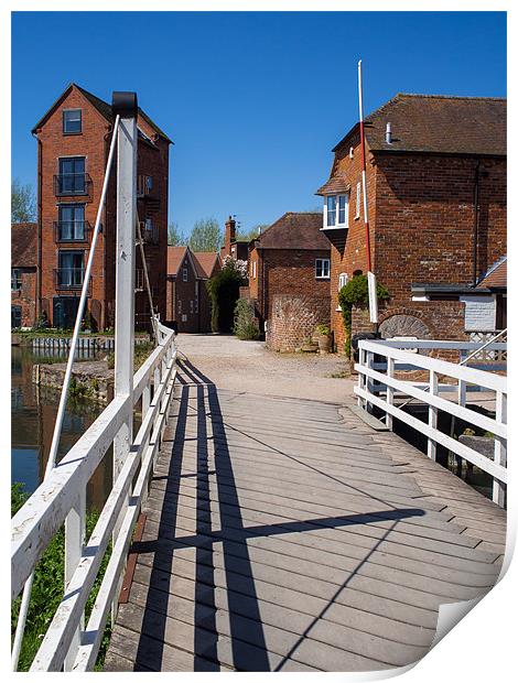 Swing Bridge, Newbury, Berkshire, England, UK Print by Mark Llewellyn