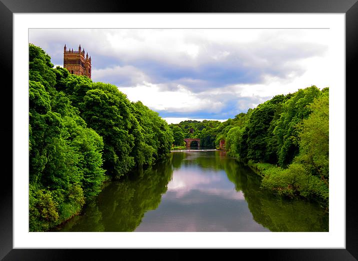 Reflections in The River Wear Durham Framed Mounted Print by Helen Holmes