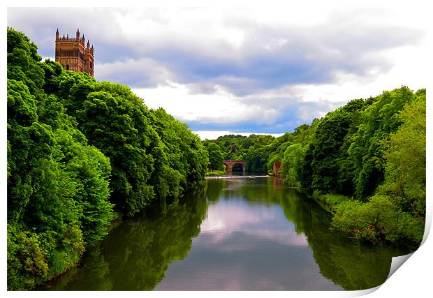 Reflections in The River Wear Durham Print by Helen Holmes