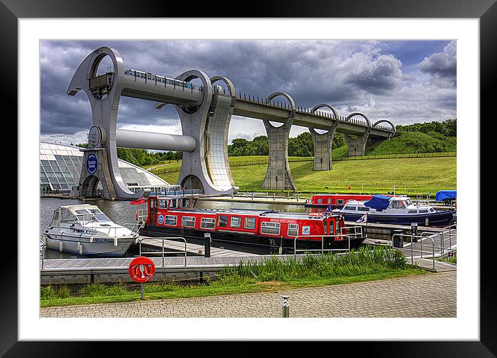 Boats at the Falkirk Wheel Framed Mounted Print by Tom Gomez