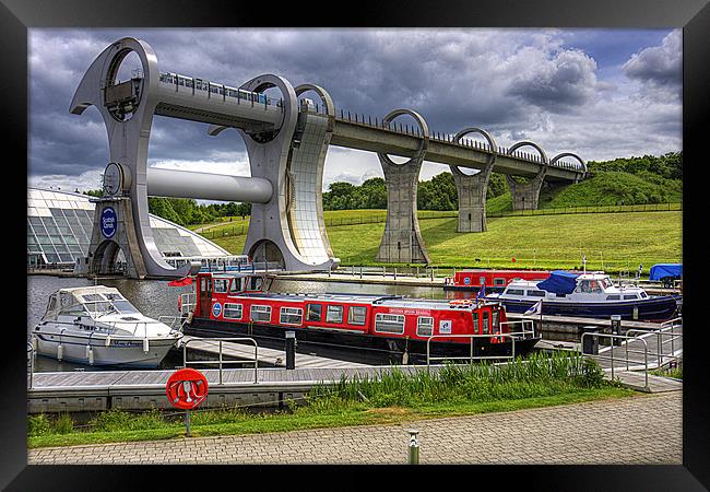 Boats at the Falkirk Wheel Framed Print by Tom Gomez