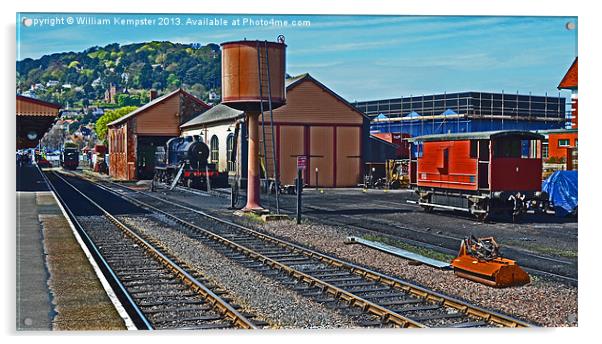 Minehead Station Yard Acrylic by William Kempster