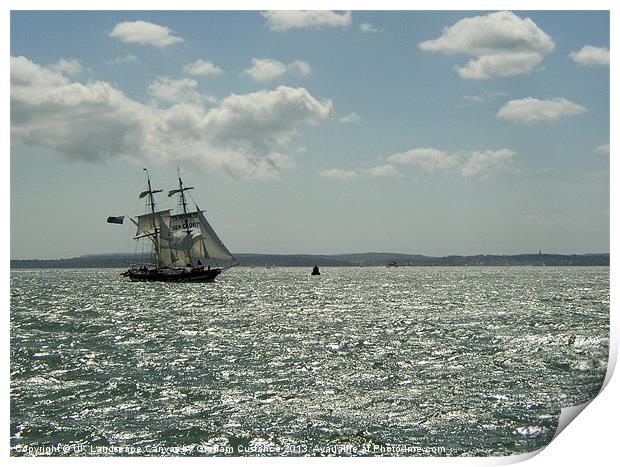 Sailing on the Solent Print by Graham Custance