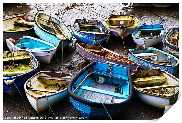 Small boats Print by Rod Ohlsson