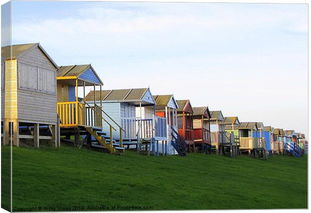 Beach huts Canvas Print by Nicky Vines