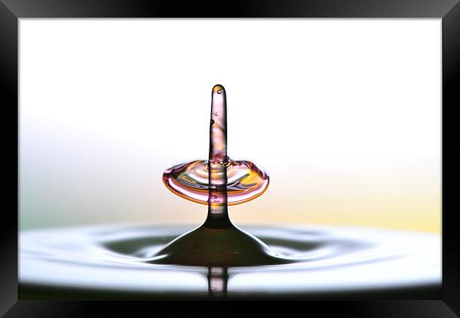 fluid Art droplet splash Framed Print by Terry Pearce