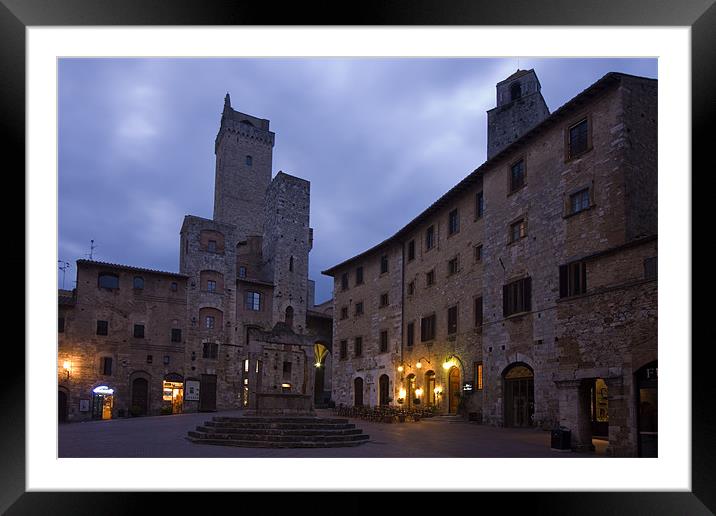 Piazza San Gimignano Framed Mounted Print by Thomas Schaeffer