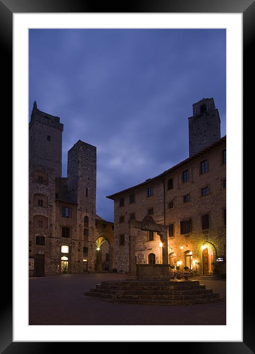 Piazza San Gimignano Framed Mounted Print by Thomas Schaeffer